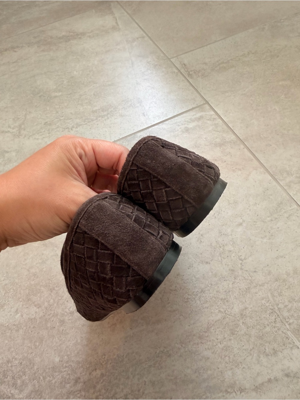 Madewell The Greta Ballet Flats Dark Roast Brown Woven Suede Size 7 - Picture 10 of 12
